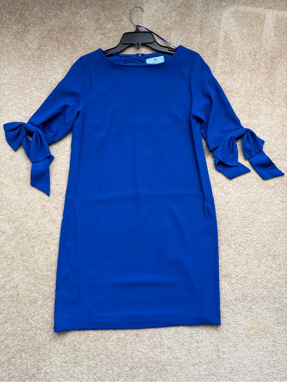CeCe Cobalt Blue Tie-Sleeve Shift Dress